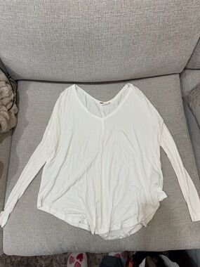 Free People V-Neck Long Sleeve Top